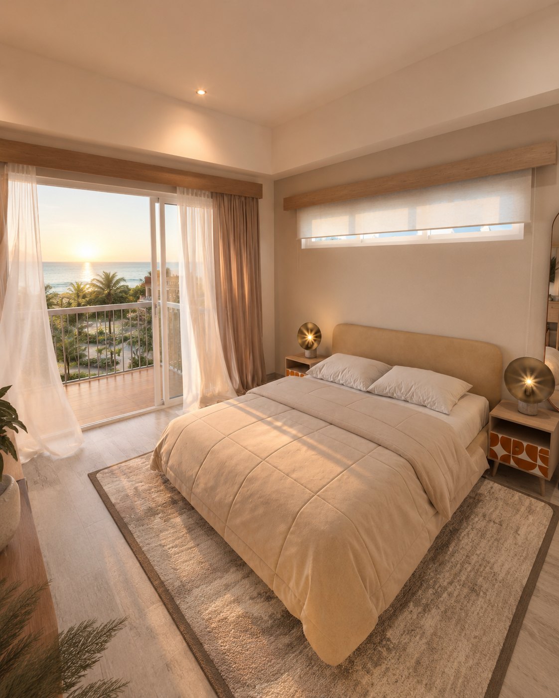 Habitación principal frente al Caribe